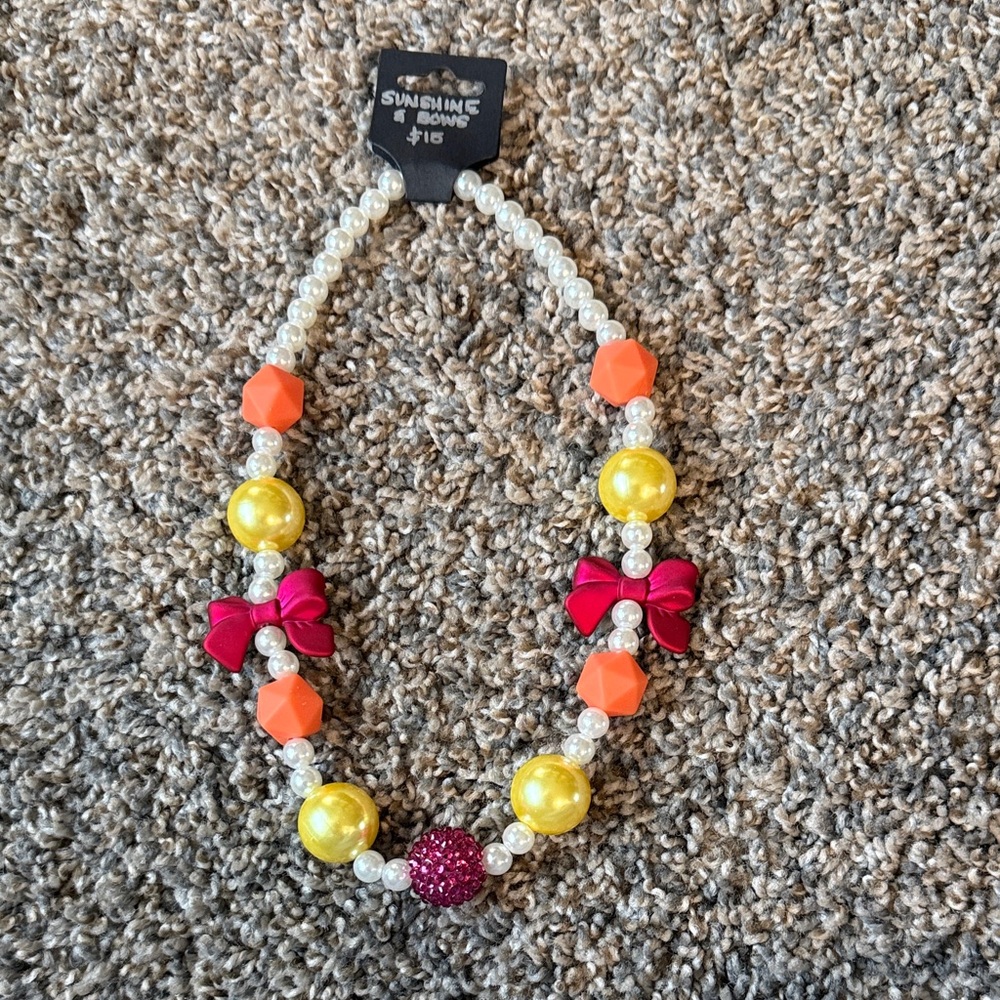 Sunshine And Bows Girls Necklace